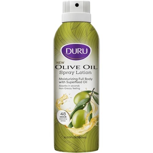 Duru Olive Oil Moisturizing Spray Lotion - 48 Hour Hydration Body Lotion for Dry Skin, 5 oz Avelisse