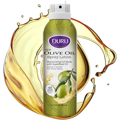 Duru Olive Oil Moisturizing Spray Lotion - 48 Hour Hydration Body Lotion for Dry Skin, 5 oz Avelisse