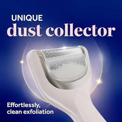 Dr. Scholl's Pedi Perfect Electric Foot Callus Remover - Waterproof Rechargeable with 2 Roller Heads, 90 Min Run Time, Dust Catcher Avelisse
