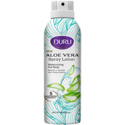 Duru Aloe Vera Moisturizing Spray Lotion - 48 Hour Moisture Body Lotion, 5 oz