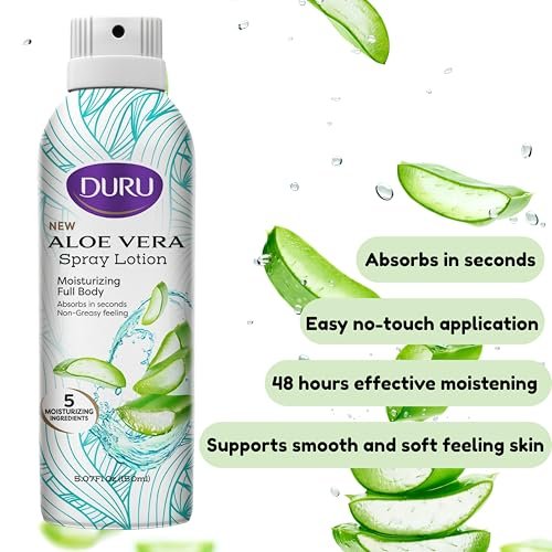 Duru Aloe Vera Moisturizing Spray Lotion - 48 Hour Moisture Body Lotion, 5 oz - görsel 6