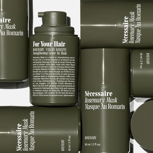 Nécessaire Rosemary Leave-In Mask | Keratin Hair Mask for Strengthening Damaged Hair | All Hair Types & Textures | Color-Safe, Sulfate-Free | 2 oz Avelisse