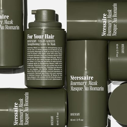 Nécessaire Rosemary Leave-In Mask | Keratin Hair Mask for Strengthening Damaged Hair | All Hair Types & Textures | Color-Safe, Sulfate-Free | 2 oz Avelisse