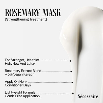 Nécessaire Rosemary Leave-In Mask | Keratin Hair Mask for Strengthening Damaged Hair | All Hair Types & Textures | Color-Safe, Sulfate-Free | 2 oz Avelisse