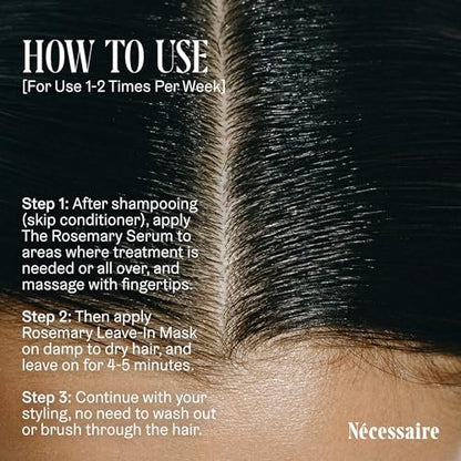 Nécessaire Rosemary Leave-In Mask | Keratin Hair Mask for Strengthening Damaged Hair | All Hair Types & Textures | Color-Safe, Sulfate-Free | 2 oz Avelisse