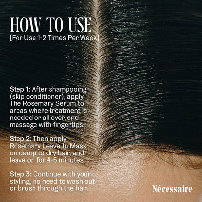 Nécessaire Rosemary Leave-In Mask | Keratin Hair Mask for Strengthening Damaged Hair | All Hair Types & Textures | Color-Safe, Sulfate-Free | 2 oz Avelisse