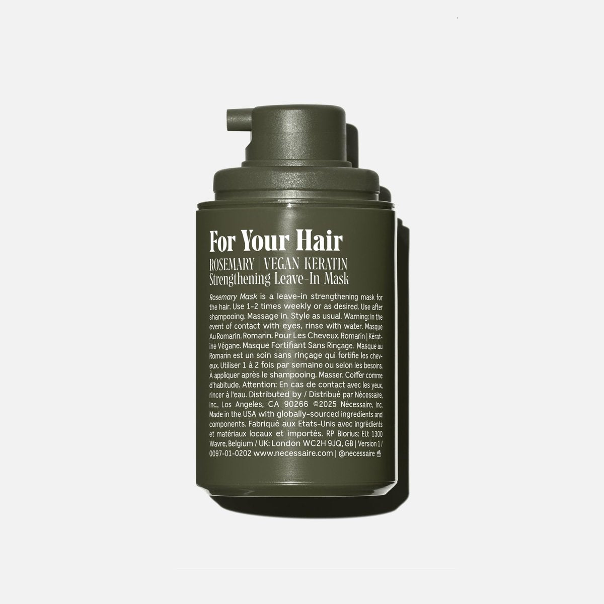 Nécessaire Rosemary Leave-In Mask | Keratin Hair Mask for Strengthening Damaged Hair | All Hair Types & Textures | Color-Safe, Sulfate-Free | 2 oz Avelisse
