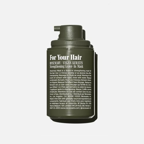 Nécessaire Rosemary Leave-In Mask | Keratin Hair Mask for Strengthening Damaged Hair | All Hair Types & Textures | Color-Safe, Sulfate-Free | 2 oz Avelisse