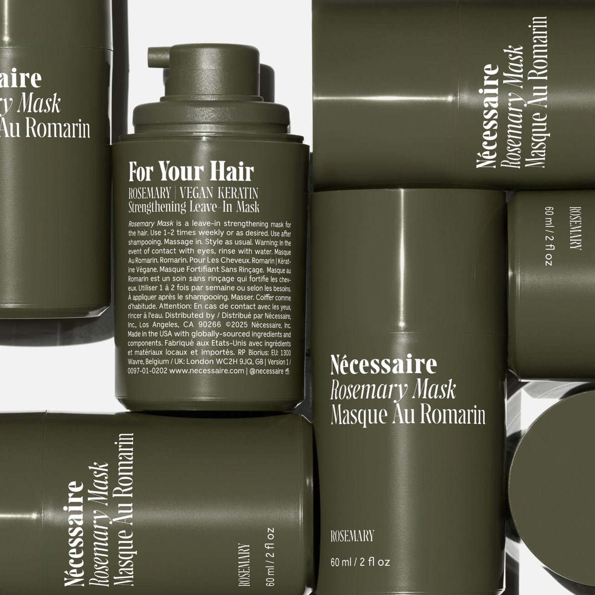 Nécessaire Rosemary Leave-In Mask | Keratin Hair Mask for Strengthening Damaged Hair | All Hair Types & Textures | Color-Safe, Sulfate-Free | 2 oz Avelisse