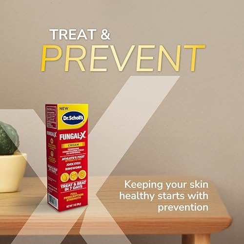 Dr. Scholl's Fungal-X Cream - Prescription Strength Treatment for Athlete's Foot, Jock Itch, Ringworm - 7 Day Relief from Itching, Burning, Stinging - 1 oz Avelisse