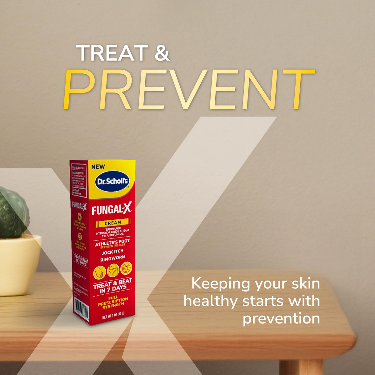 Dr. Scholl's Fungal-X Cream - Prescription Strength Treatment for Athlete's Foot, Jock Itch, Ringworm - 7 Day Relief from Itching, Burning, Stinging - 1 oz Avelisse