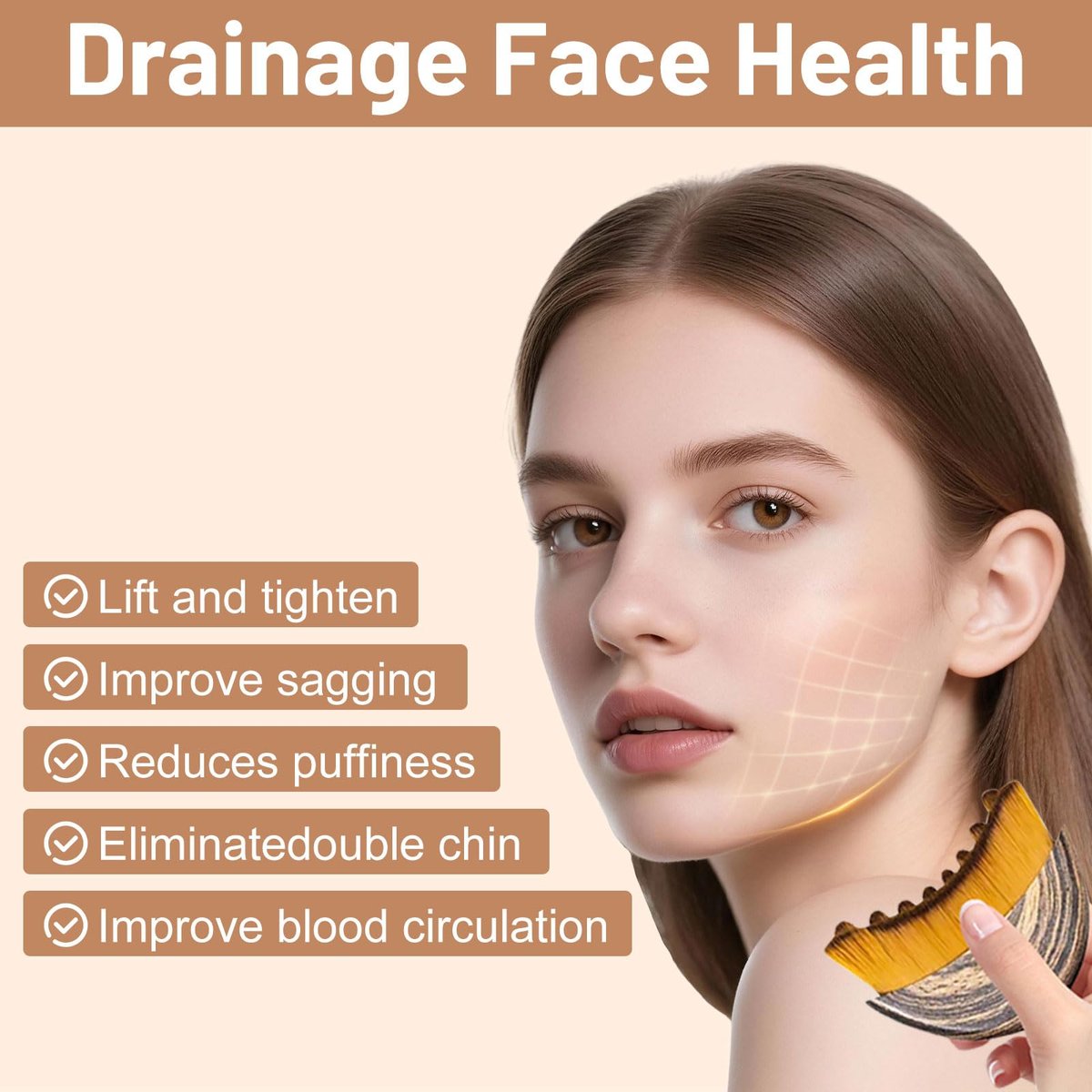 2026 New Lymphatic Contour Face Brush - Drainage Massager Facial Brush for Chin & Jawline Sculpting - Gentle Beauty Tool for All Skin Types - görsel 9