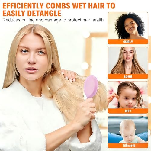 12 Pack Mini Hair Brush Bulk – Compact Travel Hairbrushes for Fine, Curly, Thick & Wavy Hair, Ideal for Teens & Adults, Bridesmaid Gifts, Party Favors - görsel 10