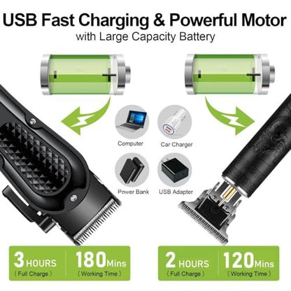 OIYO Cordless Hair Clippers for Men – Self Haircut Kit with Adjustable Blade & LCD Display, Rechargeable Beard Trimmer for Home Grooming Avelisse