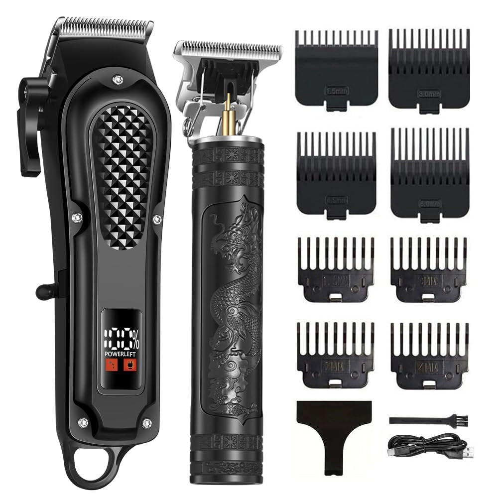 OIYO Cordless Hair Clippers for Men – Self Haircut Kit with Adjustable Blade & LCD Display, Rechargeable Beard Trimmer for Home Grooming Avelisse