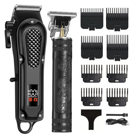 OIYO Cordless Hair Clippers for Men – Self Haircut Kit with Adjustable Blade & LCD Display, Rechargeable Beard Trimmer for Home Grooming Avelisse