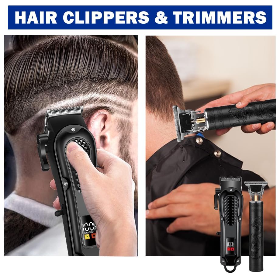 OIYO Cordless Hair Clippers for Men – Self Haircut Kit with Adjustable Blade & LCD Display, Rechargeable Beard Trimmer for Home Grooming Avelisse