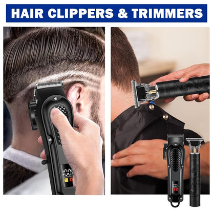 OIYO Cordless Hair Clippers for Men – Self Haircut Kit with Adjustable Blade & LCD Display, Rechargeable Beard Trimmer for Home Grooming Avelisse