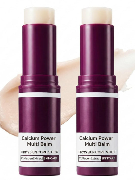 Glopink 2Pcs Calcium Multi Balm Stick for Eyes, Face & Neck – Collagen-Infused Moisturizing Balm – Firming, Hydrating & Skin Barrier Care for All Skin Types (2 PACK) Avelisse