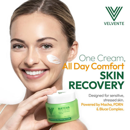 VELVENTE Matcha Facial Moisturizer with Rose PDRN & Korean Peptides – Hydrating Firming Cream for Anti-Aging, Dark Spots & Uneven Skin Tone – Soothing Radiance for Soft, Glowy Skin – All Skin Types, 3.53 oz Avelisse