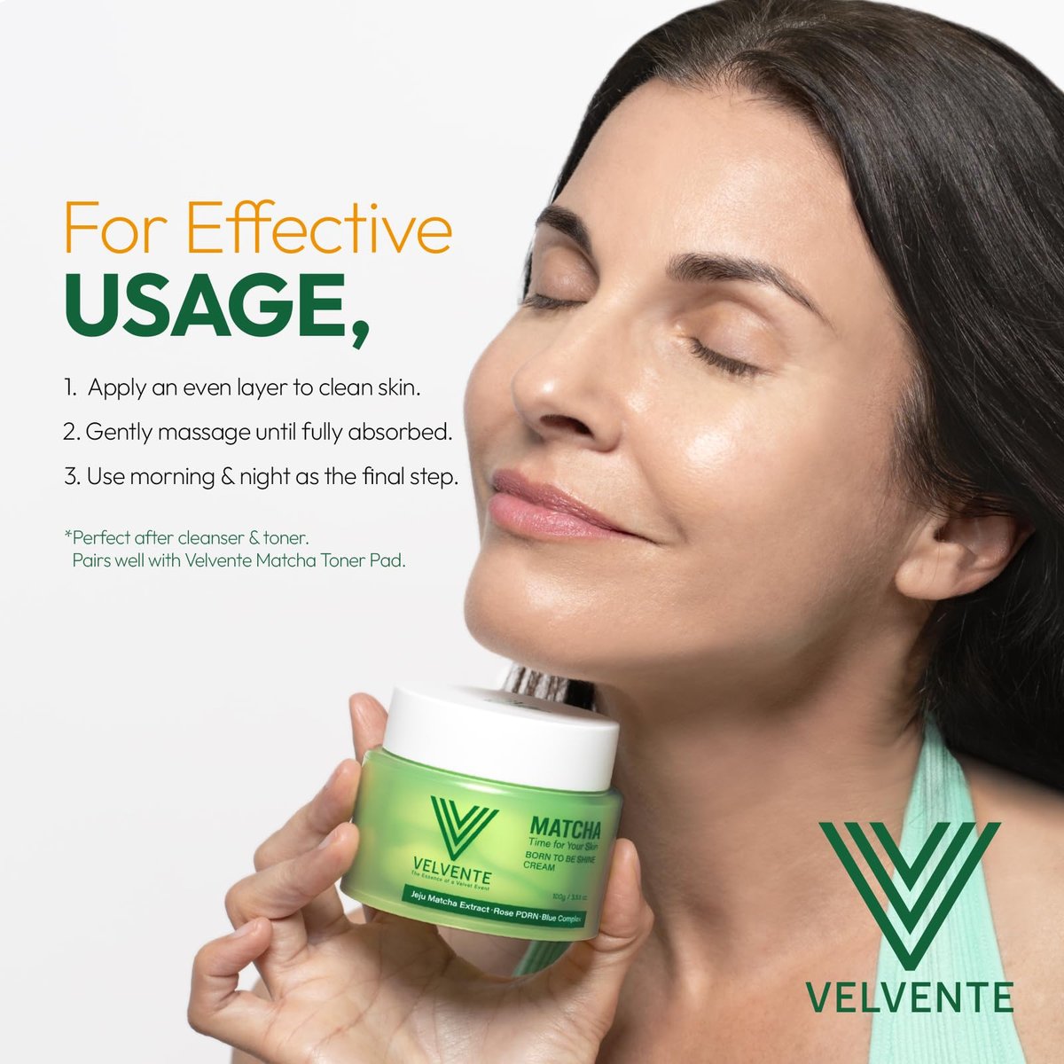 VELVENTE Matcha Facial Moisturizer with Rose PDRN & Korean Peptides – Hydrating Firming Cream for Anti-Aging, Dark Spots & Uneven Skin Tone – Soothing Radiance for Soft, Glowy Skin – All Skin Types, 3.53 oz Avelisse