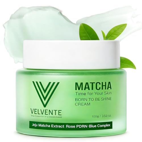 VELVENTE Matcha Facial Moisturizer with Rose PDRN & Korean Peptides – Hydrating Firming Cream for Anti-Aging, Dark Spots & Uneven Skin Tone – Soothing Radiance for Soft, Glowy Skin – All Skin Types, 3.53 oz Avelisse