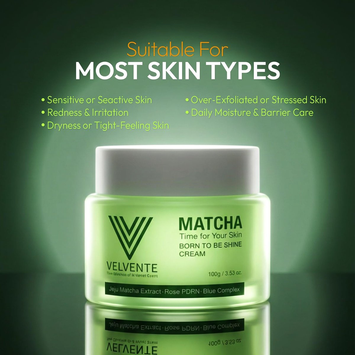 VELVENTE Matcha Facial Moisturizer with Rose PDRN & Korean Peptides – Hydrating Firming Cream for Anti-Aging, Dark Spots & Uneven Skin Tone – Soothing Radiance for Soft, Glowy Skin – All Skin Types, 3.53 oz Avelisse