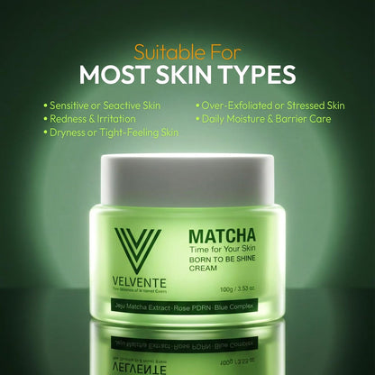 VELVENTE Matcha Facial Moisturizer with Rose PDRN & Korean Peptides – Hydrating Firming Cream for Anti-Aging, Dark Spots & Uneven Skin Tone – Soothing Radiance for Soft, Glowy Skin – All Skin Types, 3.53 oz Avelisse