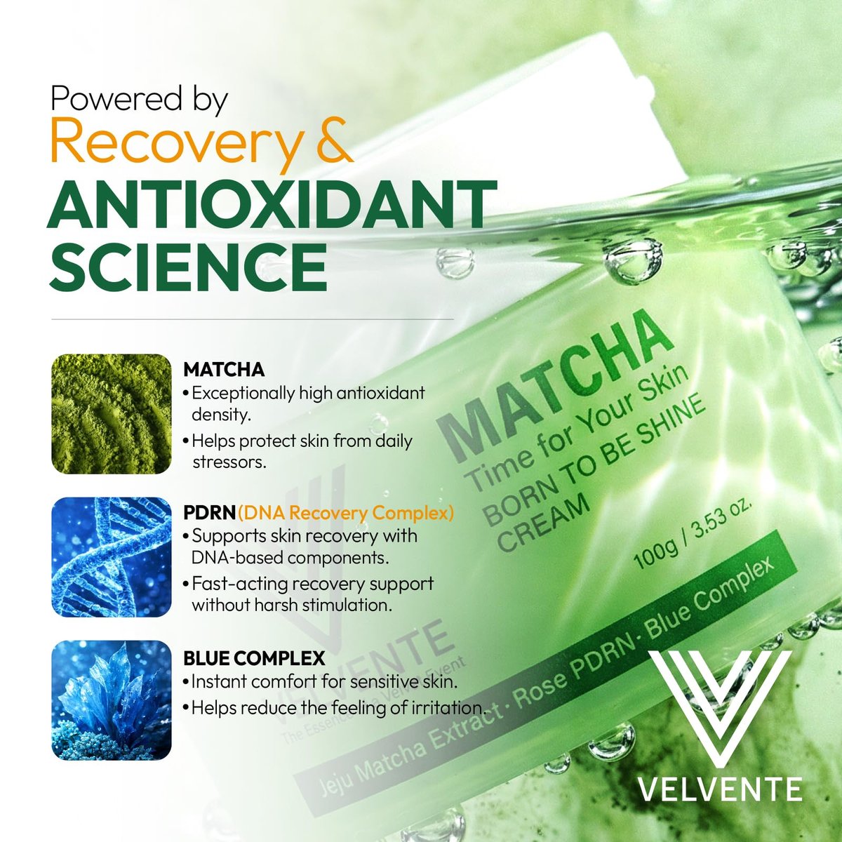 VELVENTE Matcha Facial Moisturizer with Rose PDRN & Korean Peptides – Hydrating Firming Cream for Anti-Aging, Dark Spots & Uneven Skin Tone – Soothing Radiance for Soft, Glowy Skin – All Skin Types, 3.53 oz Avelisse