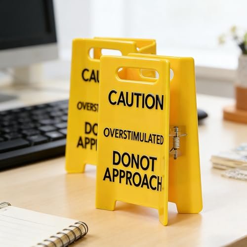 Funny Yellow Caution Sign Hair Claw Clip - Overstimulated Do Not Approach Hair Clip for Thick Hair, Gag Gift for Women, Coworkers, Friends - görsel 8