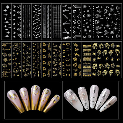 Teenitor Nail Charms and Gems Kit - 6 Boxes Silver & Gold Rhinestones, Pearls, Caviar Beads, Y2K & Cross Nail Charms for 3D Nail Art Avelisse