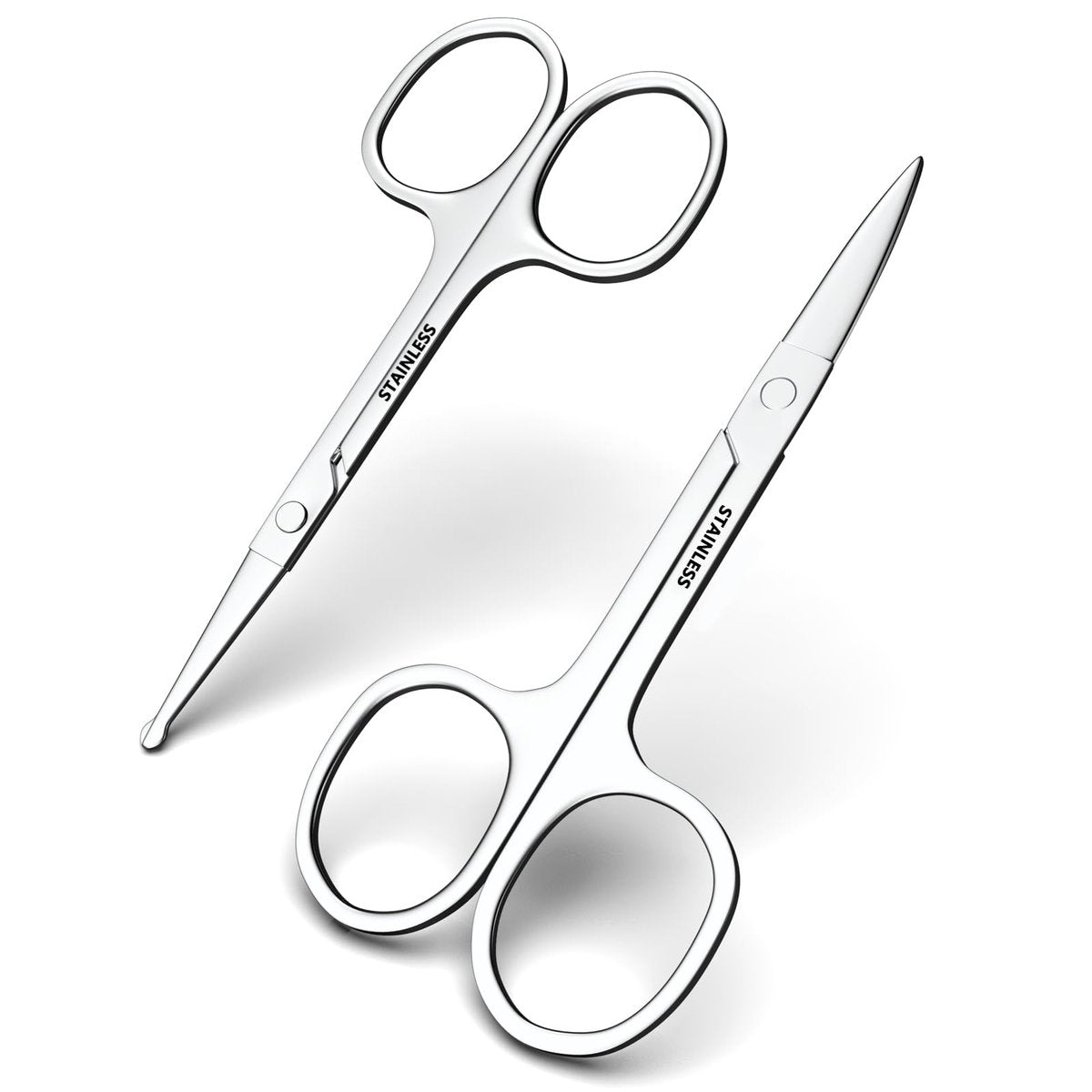 RCHQOUTOR Facial Hair Small Grooming Scissors - Stainless Steel Beard & Mustache Scissors for Precision Trimming, Eyebrow & Nose Hair Scissors Set for Men Women - görsel 1