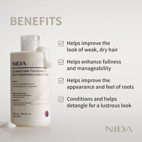 NIDA Ultimate Hair-Thickening & Root-Fortifying Conditioner | Strengthens & Nourishes All Hair Types | 8.5 fl. oz. (250ml) Avelisse