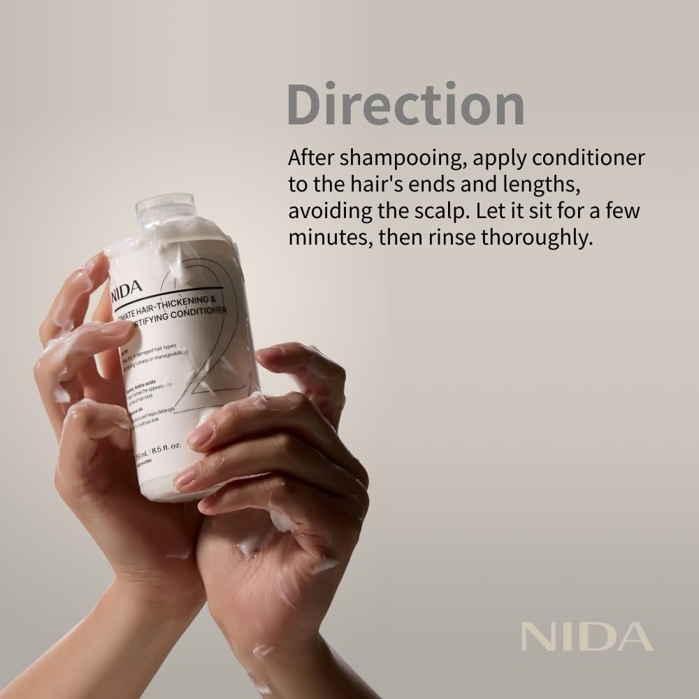 NIDA Ultimate Hair-Thickening & Root-Fortifying Conditioner | Strengthens & Nourishes All Hair Types | 8.5 fl. oz. (250ml) Avelisse