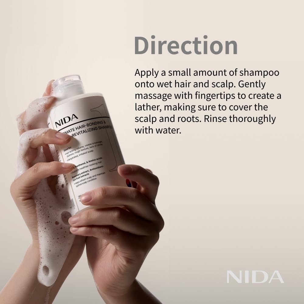 NIDA Ultimate Hair-Bonding & Scalp-Revitalizing Shampoo | Strengthens & Nourishes All Hair Types | 8.5 fl. oz. Avelisse