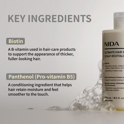 NIDA Ultimate Hair-Bonding & Scalp-Revitalizing Shampoo | Strengthens & Nourishes All Hair Types | 8.5 fl. oz. Avelisse