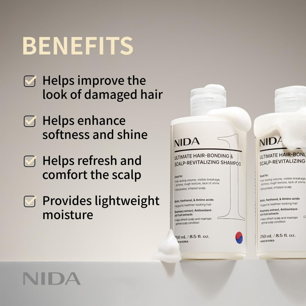 NIDA Ultimate Hair-Bonding & Scalp-Revitalizing Shampoo | Strengthens & Nourishes All Hair Types | 8.5 fl. oz. Avelisse