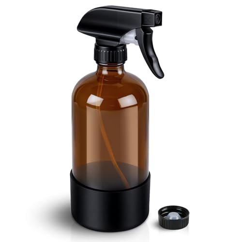 Ninsula 16 oz Amber Glass Spray Bottle with Silicone Sleeve – Refillable Multipurpose Sprayer for Cleaning, Plants, Skin & Hair Care - görsel 2