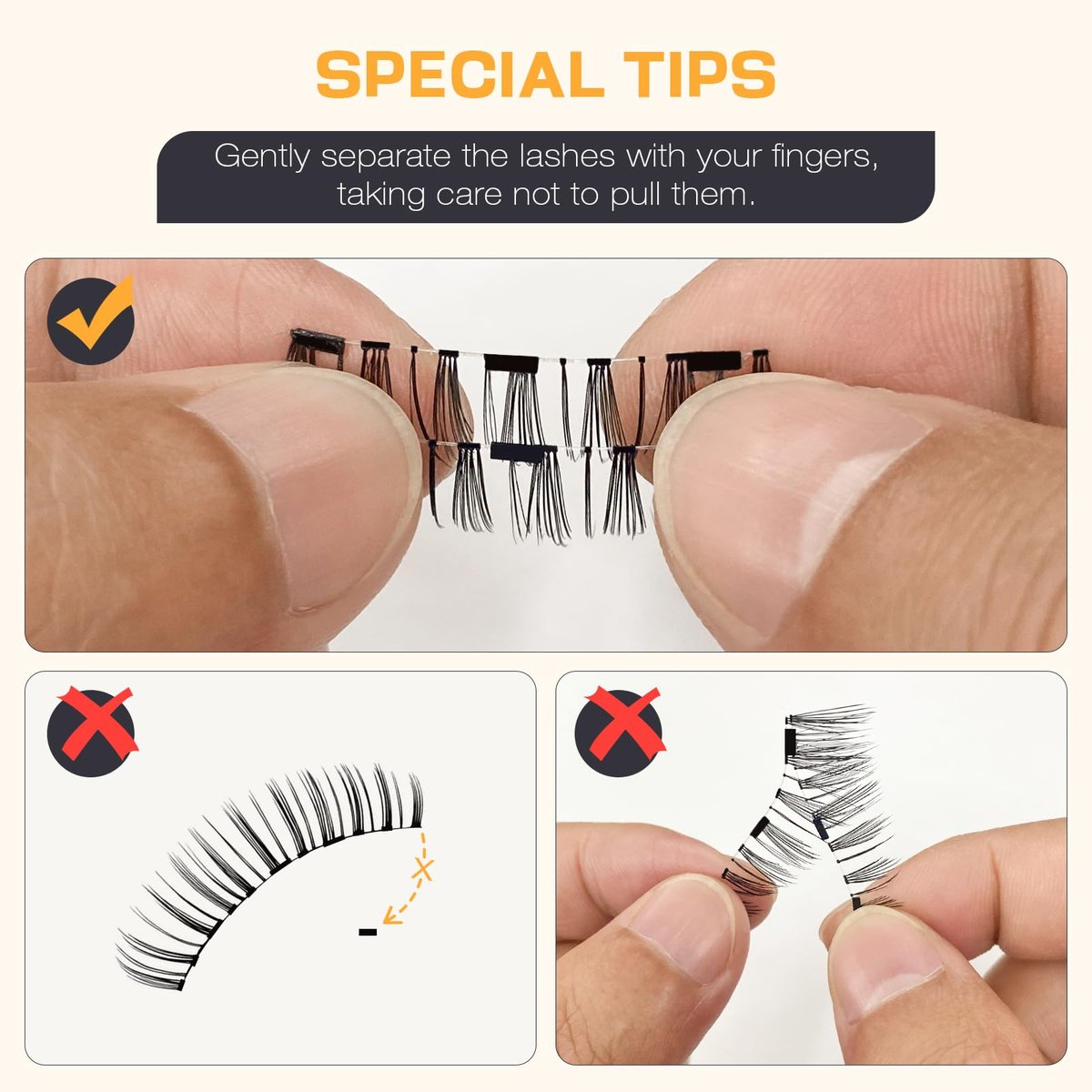 OKPRO Magnetic Eyelashes with Applicator - Reusable, Natural Look, No Glue Needed, Lightweight & Comfortable All-Day Wear (Black, 1 Pair) Avelisse