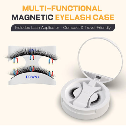 OKPRO Magnetic Eyelashes with Applicator - Reusable, Natural Look, No Glue Needed, Lightweight & Comfortable All-Day Wear (Black, 1 Pair) Avelisse
