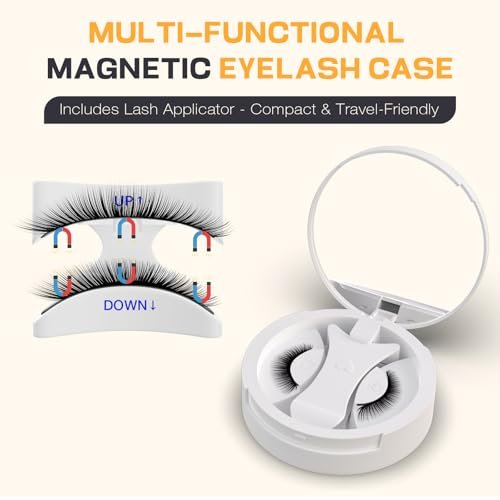 OKPRO Magnetic Eyelashes with Applicator - Reusable, Natural Look, No Glue Needed, Lightweight & Comfortable All-Day Wear (Black, 1 Pair) Avelisse
