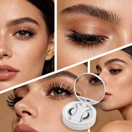 OKPRO Magnetic Eyelashes with Applicator - Reusable, Natural Look, No Glue Needed, Lightweight & Comfortable All-Day Wear (Black, 1 Pair) Avelisse