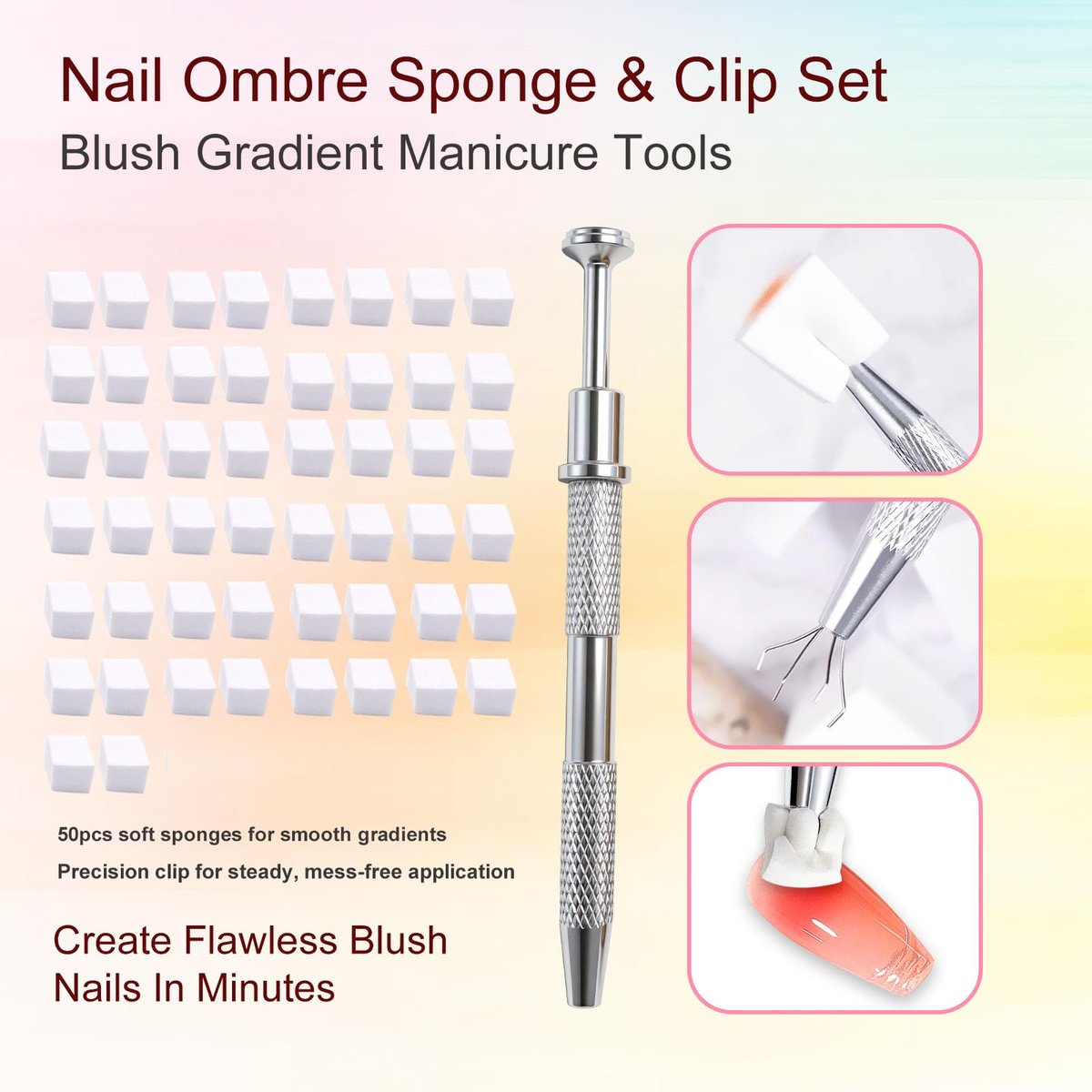 NEUTECHNO 65-Piece Professional Nail Art Tools Set – Brushes, Dotting Pens, Cat Eye Magnet & Sponges for Ombre Nails - görsel 12