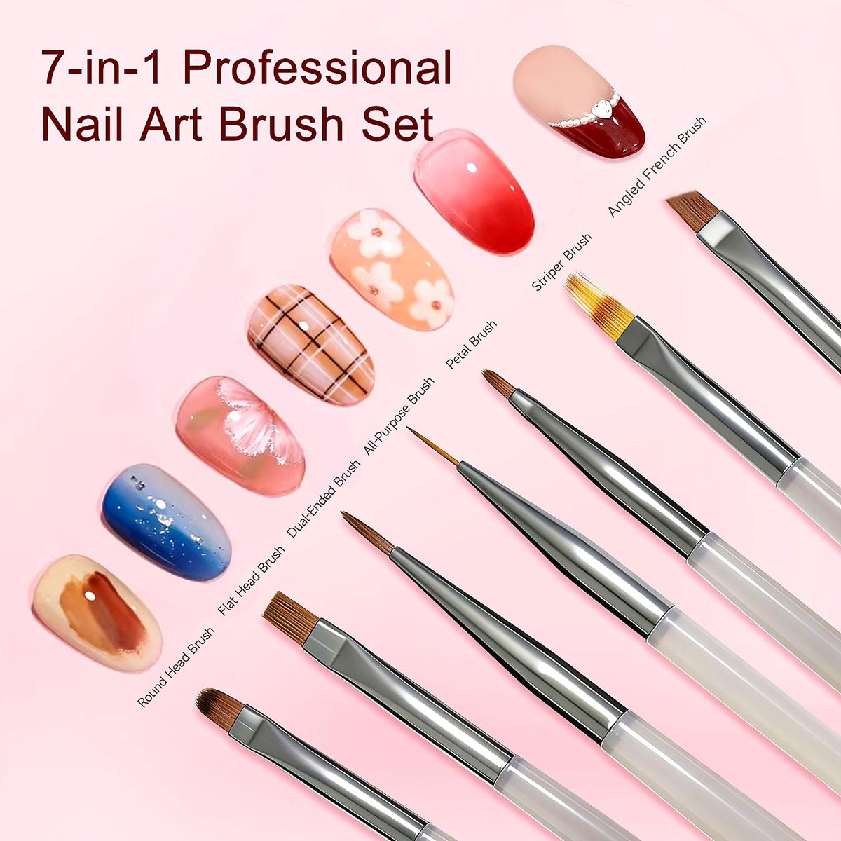 NEUTECHNO 65-Piece Professional Nail Art Tools Set – Brushes, Dotting Pens, Cat Eye Magnet & Sponges for Ombre Nails - görsel 4