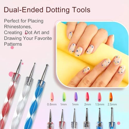 NEUTECHNO 65-Piece Professional Nail Art Tools Set – Brushes, Dotting Pens, Cat Eye Magnet & Sponges for Ombre Nails