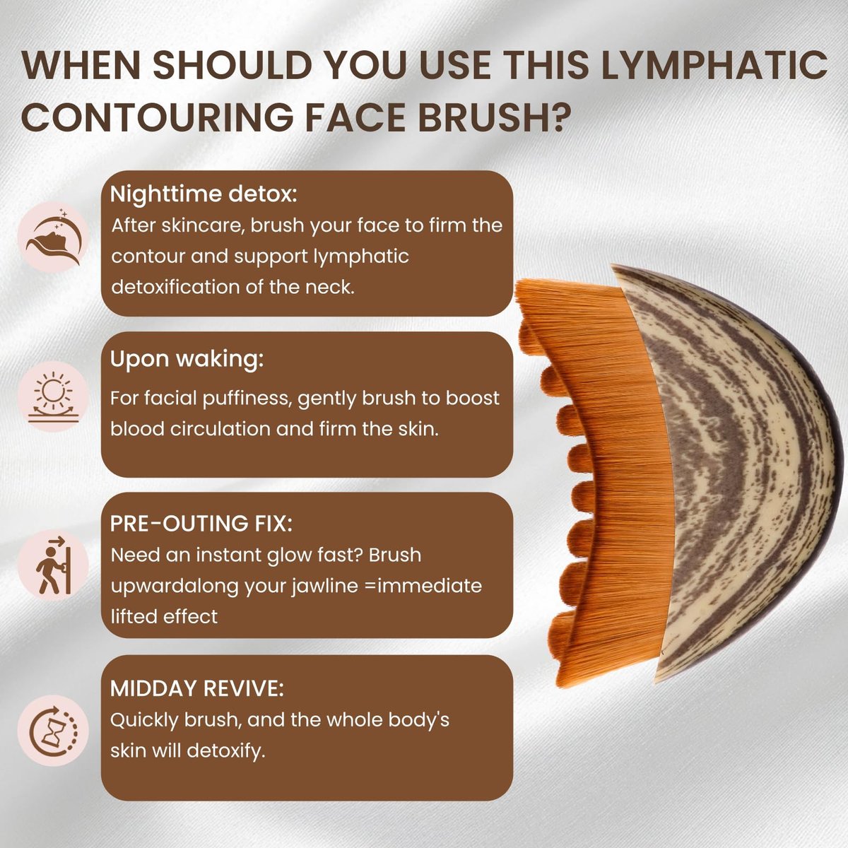3-in-1 Lymphatic Contour Face Brush: Facial Dry Brush, Lymphatic Lifter & Jawline Sculptor | Hypoallergenic Ergonomic Design | Reduces Puffiness & Tightens Skin Avelisse