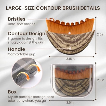 3-in-1 Lymphatic Contour Face Brush: Facial Dry Brush, Lymphatic Lifter & Jawline Sculptor | Hypoallergenic Ergonomic Design | Reduces Puffiness & Tightens Skin Avelisse
