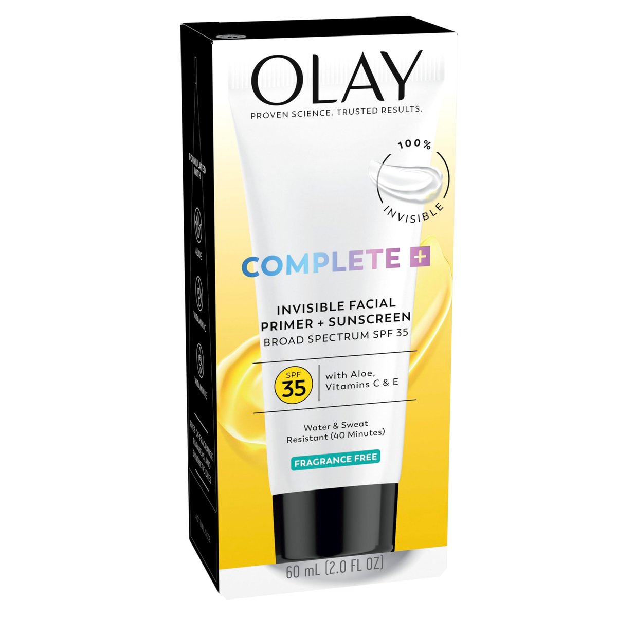 Olay Invisible Facial Primer + Sunscreen SPF 35 - Lightweight, Water & Sweat Resistant with Aloe, Vitamin C & E, 2 fl oz Avelisse