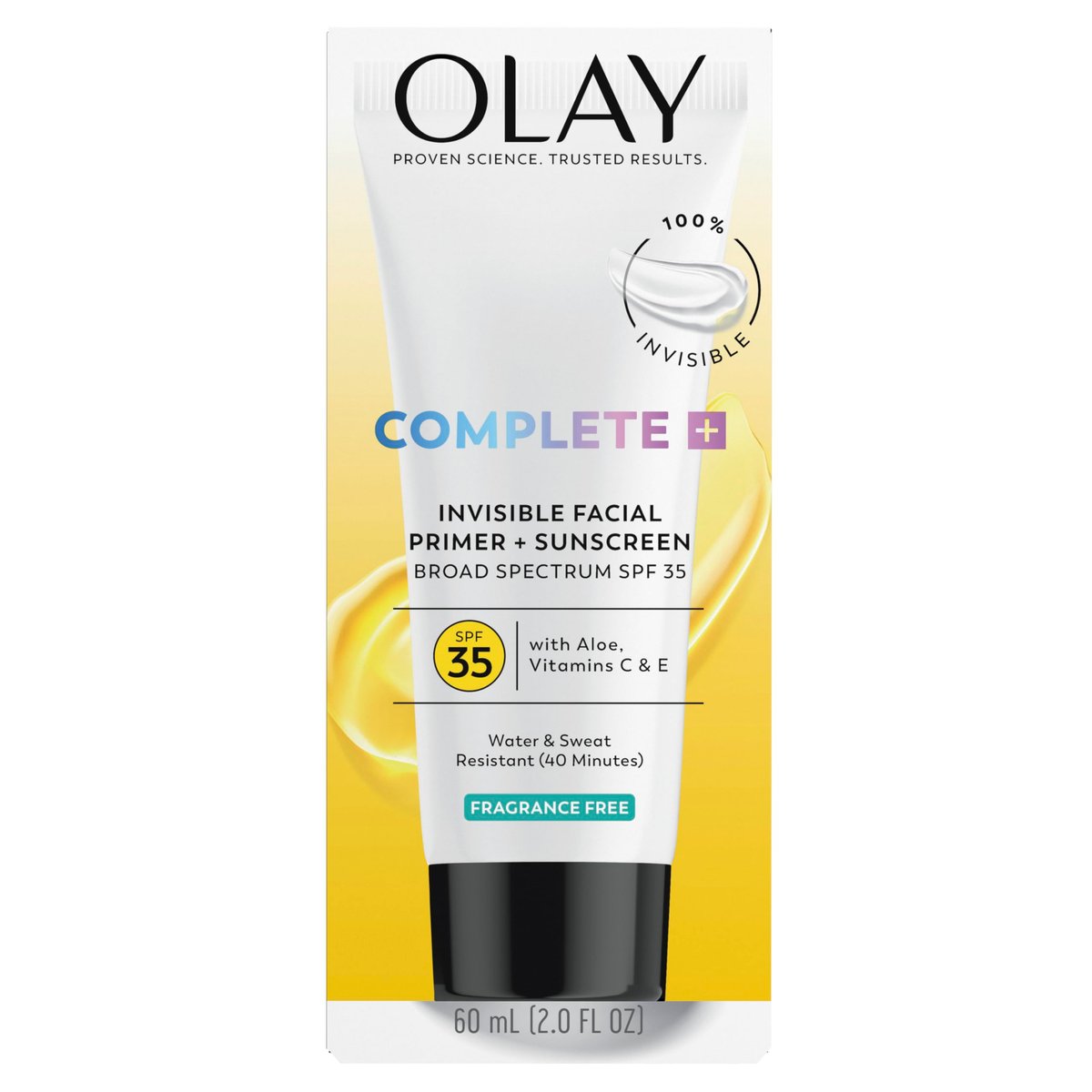 Olay Invisible Facial Primer + Sunscreen SPF 35 - Lightweight, Water & Sweat Resistant with Aloe, Vitamin C & E, 2 fl oz Avelisse