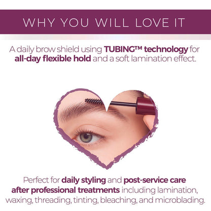 Blinc Tubing Brow Juice - Clear Daily Brow Shield & Conditioning Formula, Longwear Hold, Soft Lamination Effect, Brow Lamination Aftercare, Hydrating & Protective, Gluten-Free, 8mL Avelisse